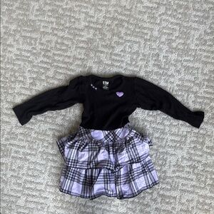 Flowers by Zoe Black and Purple Plaid Dress